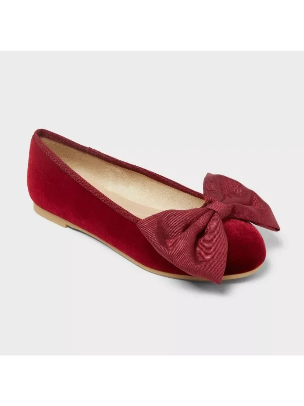 NEW Cat & Jack Girls' Perla Ballet Flats - Red - Size 1